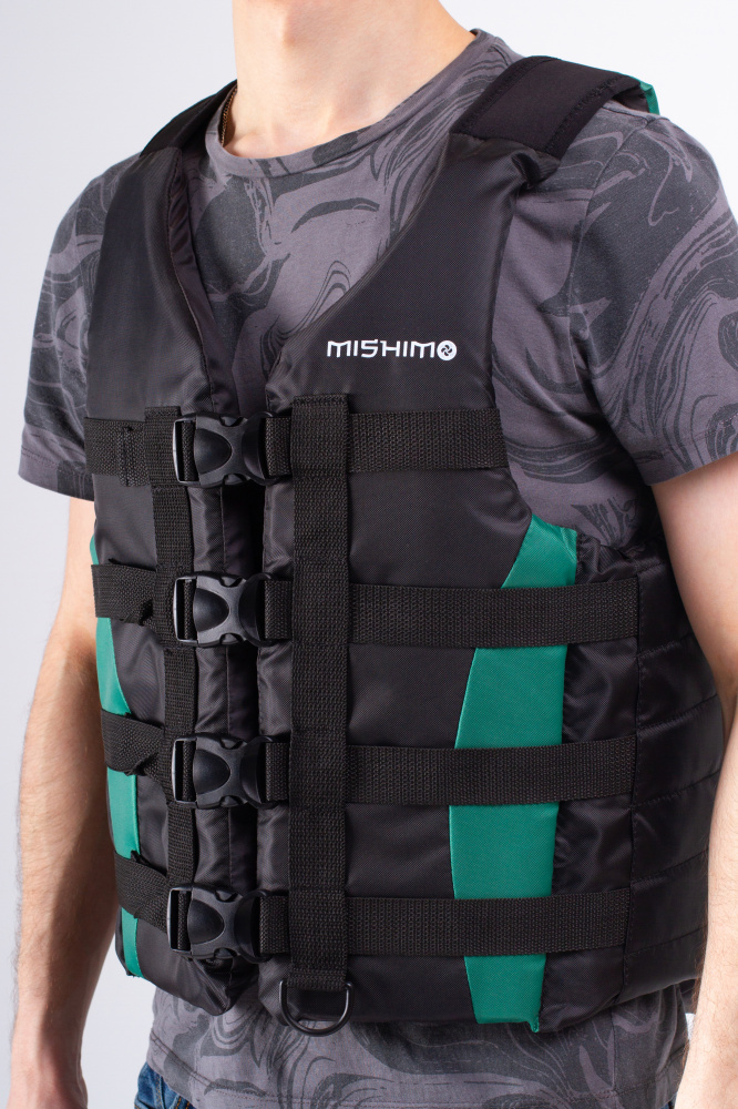 Жилет спасательный MISHIMO PRO Премиум качества Черно-зеленый в Альметьевске
