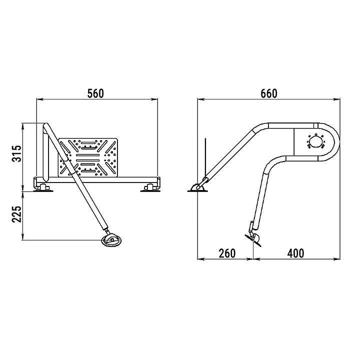 Стойка рулевая с креплением на баллон надувной лодки 25мм в Альметьевске