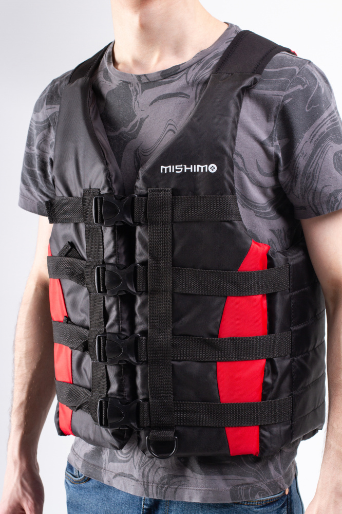 Жилет спасательный MISHIMO PRO Премиум качества Черно-красный в Альметьевске