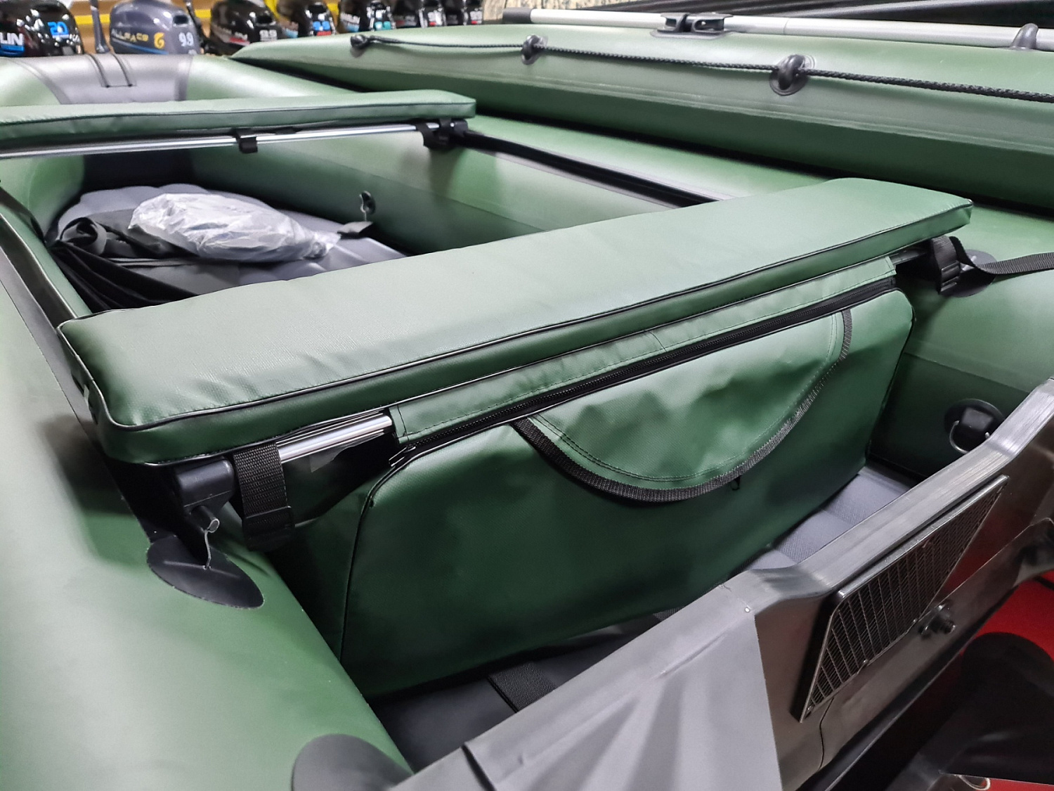 КОМПЛЕКТ МЯГКИХ НАКЛАДОК С СУМКОЙ ДЛЯ ЛОДОК 90Х20 ЗЕЛЕНЫЙ в Альметьевске