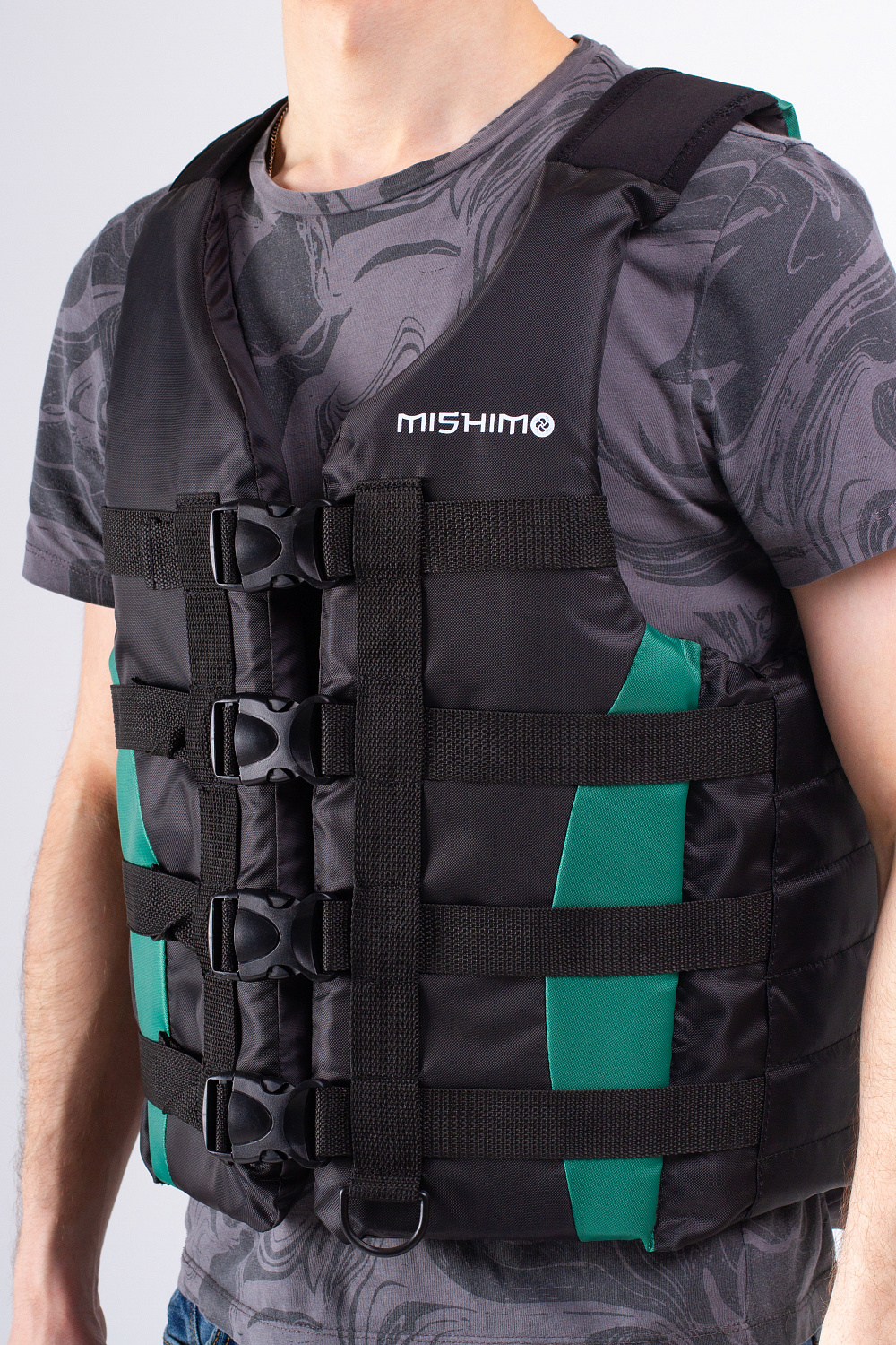 Жилет спасательный MISHIMO PRO Премиум качества Черно-зеленый в Альметьевске